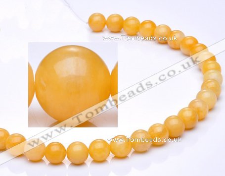 CYJ01 16 inches 4mm round yellow jade gemstone beads Wholesale