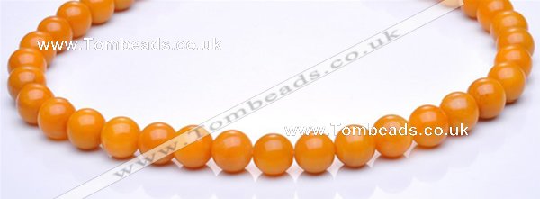 CYJ15 14mm round 16 inches yellow jade gemstone beads Wholesale