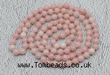 GMN511 Hand-knotted 8mm, 10mm Chinese pink opal 108 beads mala necklaces