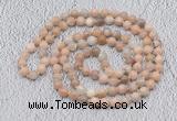 GMN512 Hand-knotted 8mm, 10mm sunstone 108 beads mala necklaces