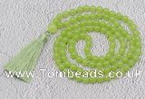 GMN61 Hand-knotted 8mm candy jade 108 beads mala necklace with tassel