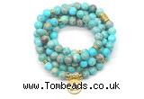 GMN7055 8mm blue sea sediment jasper 108 mala beads wrap bracelet necklaces