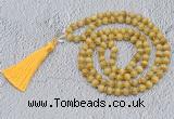 GMN745 Hand-knotted 8mm, 10mm golden tiger eye 108 beads mala necklaces with tassel