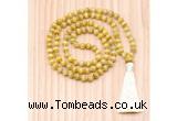 GMN8802 Hand-Knotted 8mm, 10mm Grade AA Golden Tiger Eye 108 Beads Mala Necklace