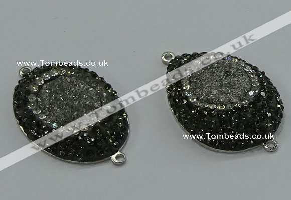 NGC1148 25*35mm freeform druzy agate connectors wholesale