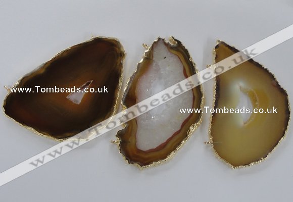 NGC224 50*70mm - 60*80mm freeform agate gemstone connectors