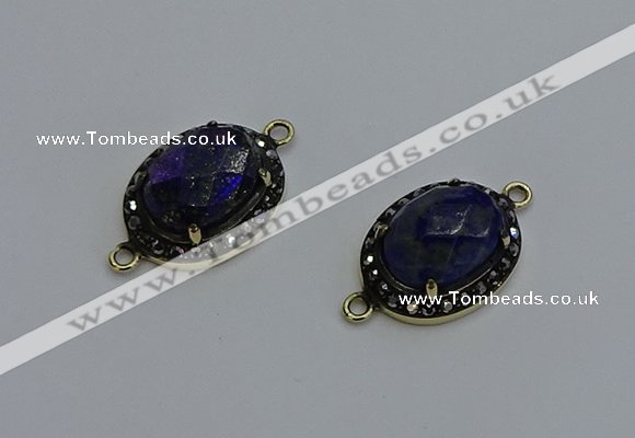 NGC5134 16*20mm oval lapis lazuli gemstone gemstone connectors