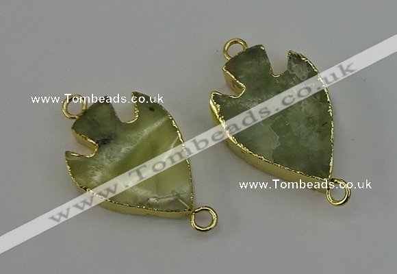 NGC5380 20*35mm - 25*40mm arrowhead green rutilated quartz connectors