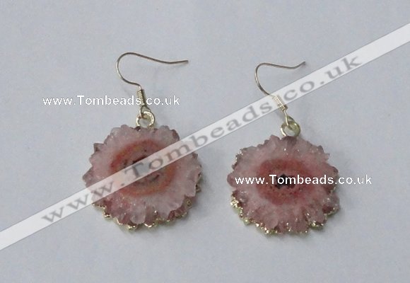 NGE131 18*20mm - 20*25mm freeform druzy agate gemstone earrings