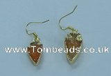 NGE381 9*18mm - 10*20mm arrowhead druzy agate earrings wholesale