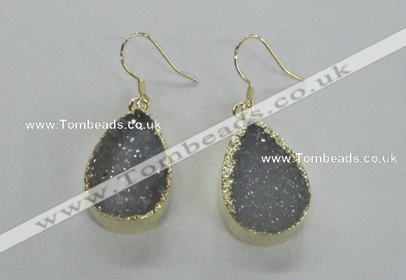 NGE46 15*20mm - 16*22mm teardrop druzy agate earrings