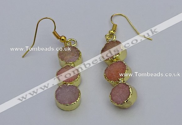 NGE5042 10*30mm - 10*32mm druzy agate gemstone earrings wholesale