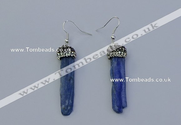 NGE5100 10*35mm - 15*45mm freeform blue kyanite earrings