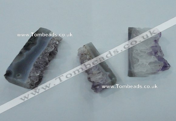 NGP1340 15*30mm - 30*45mm freeform amethyst pendants wholesale