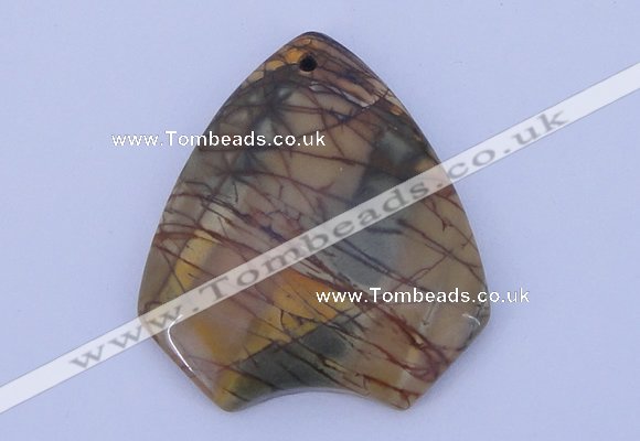 NGP146 2pcs 40*44mm fashion picasso jasper gemstone pendants