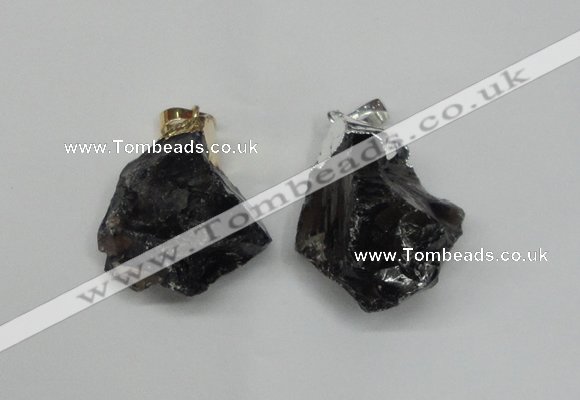 NGP1505 20*30mm - 25*50mm nuggets smoky quartz pendants