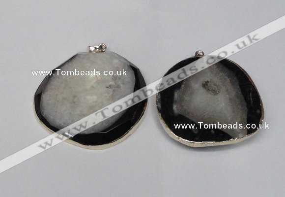 NGP1525 50*55mm - 55*60mm freeform druzy agate pendants