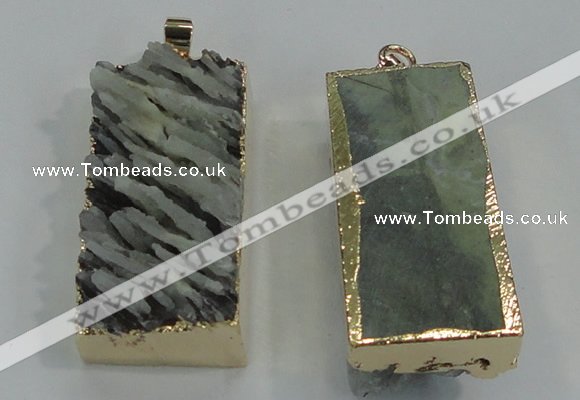 NGP1555 16*35mm - 18*40mm rectangle druzy agate pendants