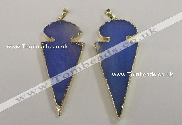 NGP1723 30*65mm arrowhead agate gemstone pendants wholesale