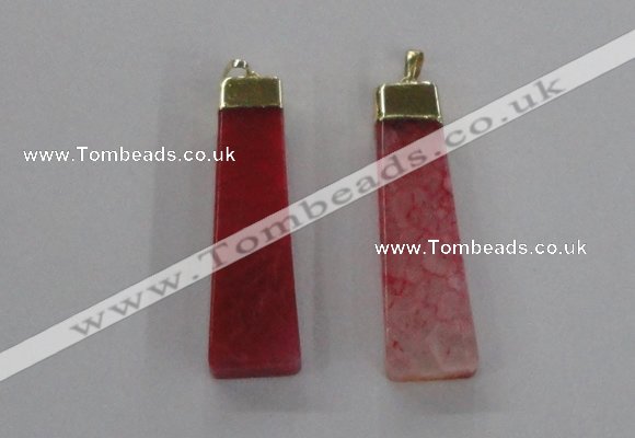 NGP1728 15*55mm trapezoid agate gemstone pendants wholesale