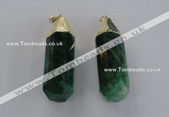 NGP1738 17*60mm faceted nuggets agate gemstone pendants wholesale