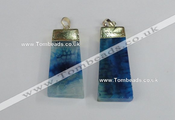 NGP1908 18*40mm - 20*50mm trapezoid agate gemstone pendants