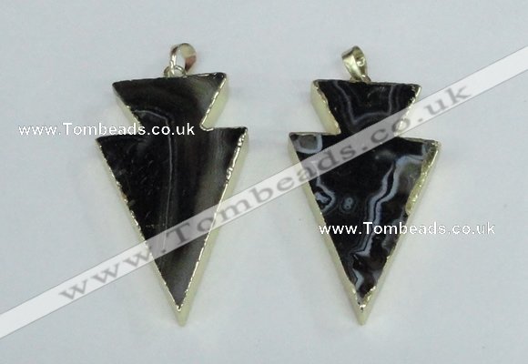 NGP1923 28*50mm - 30*55mm arrowhead agate gemstone pendants