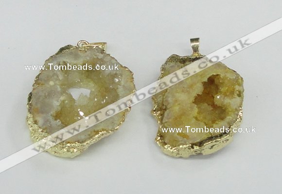 NGP1958 30*40mm - 40*50mm freeform druzy agate gemstone pendants