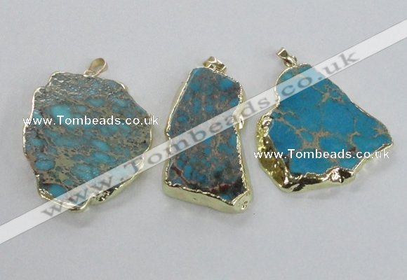 NGP2286 30*40mm - 40*50mm freeform sea sediment jasper pendants