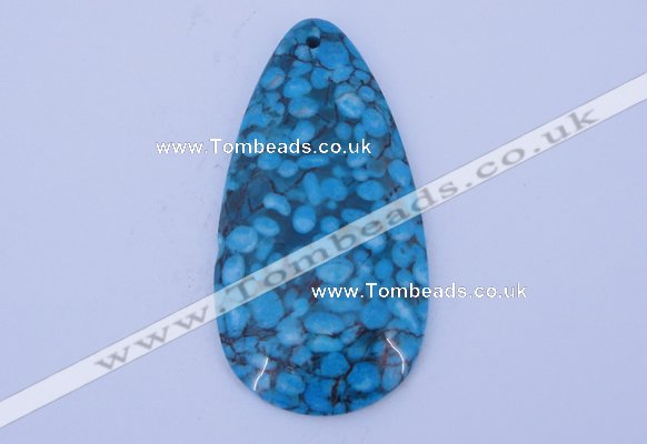 NGP233 30*60mm fashion dyed flower turquoise gemstone pendants