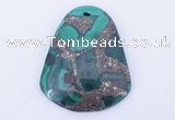 NGP253 38*47mm fashion malachite & pyrite gemstone pendants