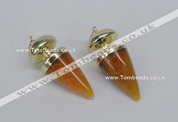 NGP2738 20*45mm - 20*50mm cone agate gemstone pendants wholesale