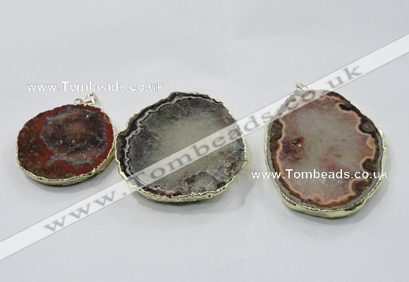 NGP2854 45*50mm - 55*70mm freeform druzy agate gemstone pendants