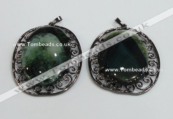 NGP2973 50*60mm oval agate gemstone pendants wholesale