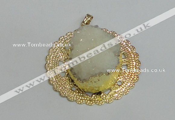 NGP2987 50mm - 52mm freeform druzy agate pendants