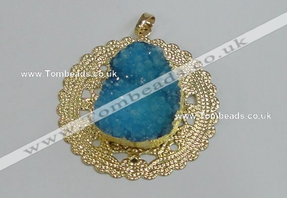 NGP2991 50mm - 52mm freeform druzy agate pendants