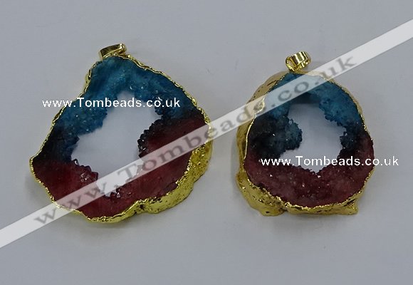 NGP3045 30*45mm – 40*60mm freeform druzy agate pendants