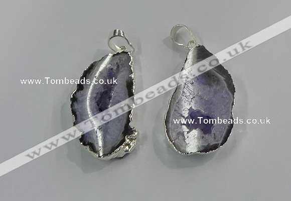 NGP3101 25*40mm - 30*50mm freeform druzy agate gemstone pendants