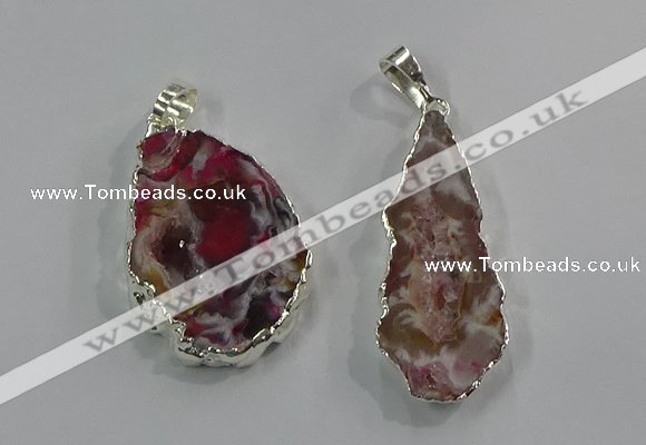 NGP3102 25*40mm - 30*50mm freeform druzy agate gemstone pendants