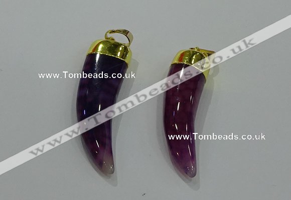 NGP3111 10*40mm - 12*45mm oxhorn agate pendants wholesale