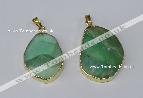 NGP3158 25*35mm - 30*40mm freeform green fluorite gemstone pendants