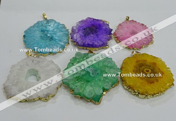 NGP3201 35*40mm - 45*50mm freeform druzy agate pendants