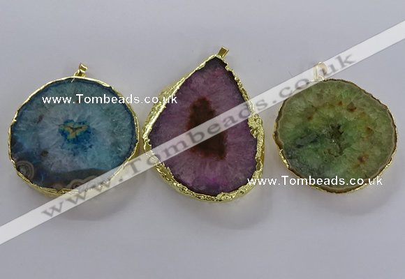 NGP3779 45*50mm - 55*60mm freeform druzy agate pendants