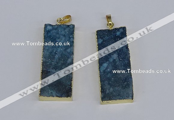 NGP3956 20*50mm - 25*45mm rectangle druzy agate gemstone pendants