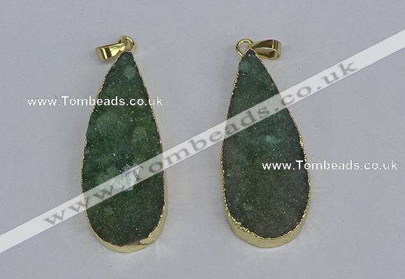 NGP3977 20*40mm - 25*50mm flat teardrop druzy agate pendants