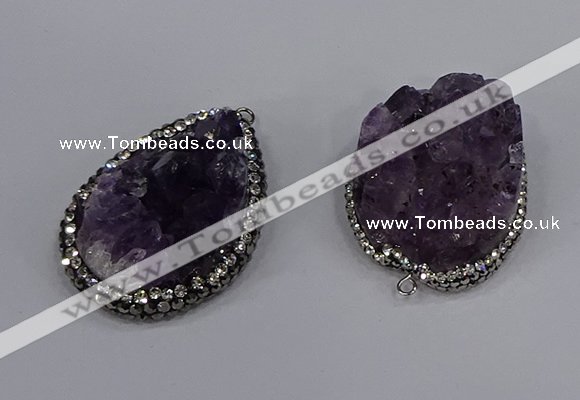 NGP4324 25*35mm - 30*40mm freeform druzy amethyst pendants