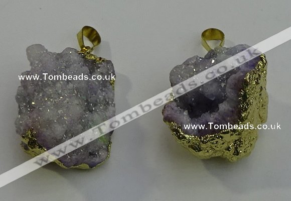 NGP6092 35*40mm – 45*50mm freeform druzy quartz pendants