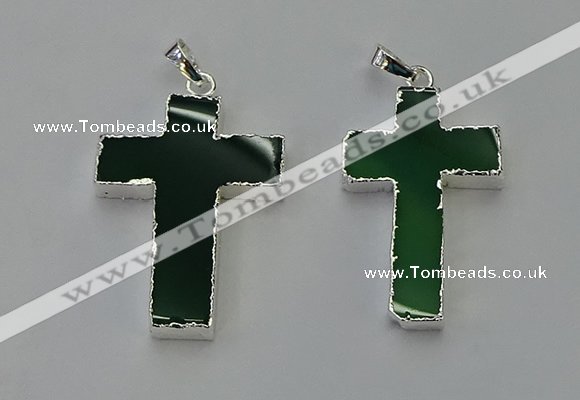 NGP6161 25*40mm - 30*40mm cross agate gemstone pendants