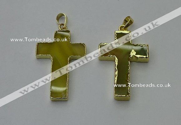 NGP6167 25*40mm - 30*40mm cross agate gemstone pendants