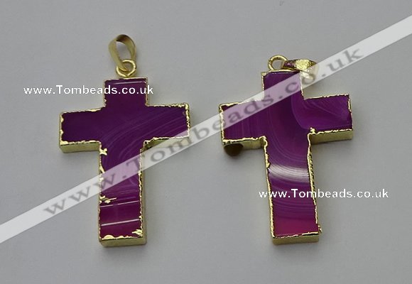 NGP6169 25*40mm - 30*40mm cross agate gemstone pendants